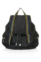 Topshop Striped Drawstring Backpack