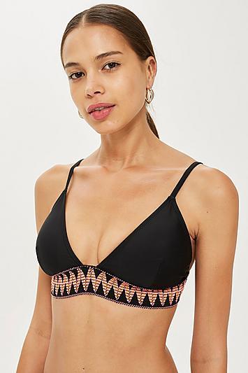 Topshop *fuller Bust Aztec Print Longline Triangle Top