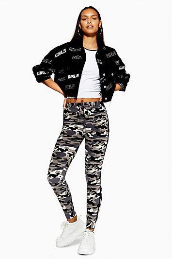 Topshop Petite Monochrome Camouflage Joggers
