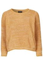 Topshop Textured Tipped Crop Jumper