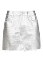Topshop Moto Silver Coated Mini Skirt