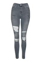 Topshop Moto Grey Super Rip Jamie Jeans