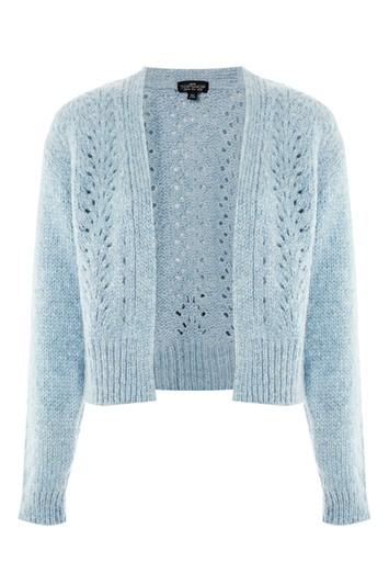 Topshop Petite Mohair Pointelle Cardigan