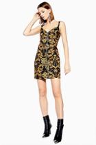 Topshop Chain Print Black Denim Dress