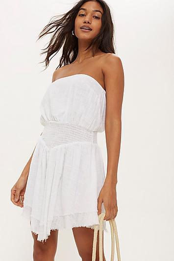 Topshop Frayed Bandeau Dress