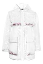 Topshop Petite Transparent Glitter Mac Raincoat