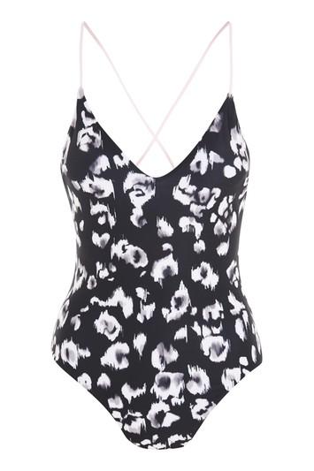 Topshop Smudge Reversible Swimsuit