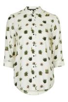Topshop Cactus Print Long Sleeve Shirt