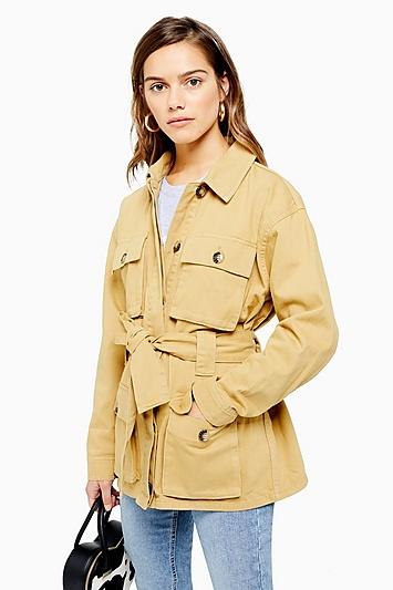 Topshop Petite Kay Tie Shacket