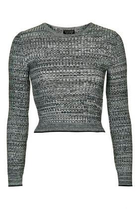 Topshop Long Sleeve Ribbed Crop