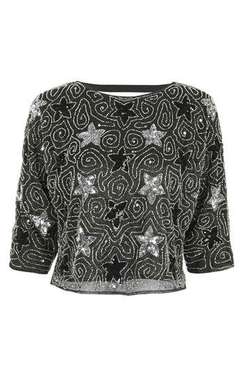 Topshop V Back Star Embellished Top