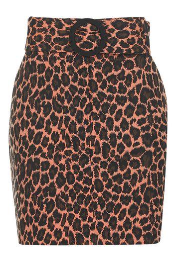 Topshop Animal Jacquard Print Skirt