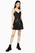 Topshop Embellished Godet Mini Dress