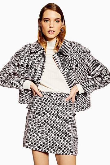 Topshop Textured Boucle Skirt