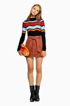 Topshop Petite Rust Denim Utility Skirt