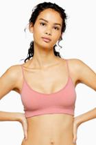 Topshop Dusty Pink Seamless Padded Crop Top