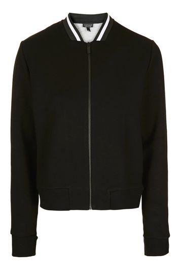 Topshop Premium Sports Rib Bomber Jacket