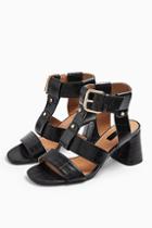 Topshop Dylan Black Crocodile Sandals