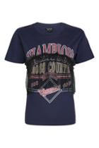 Topshop Petite Tulle College Motif Ruffle T-shirt