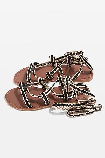 Topshop Braided Ribbon Sandals