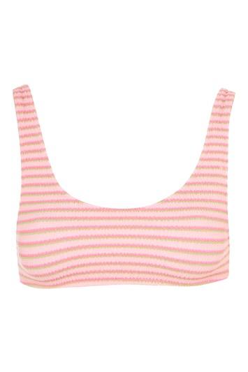 Topshop Pastel Shirred Crop Bikini Top