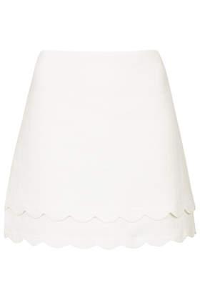 Topshop Double Scallop Aline Skirt