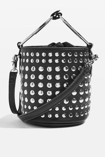 Topshop Suzie Studded Small Bucket Bag