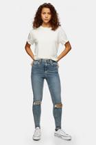 Topshop Greencast Ripped Jamie Jeans