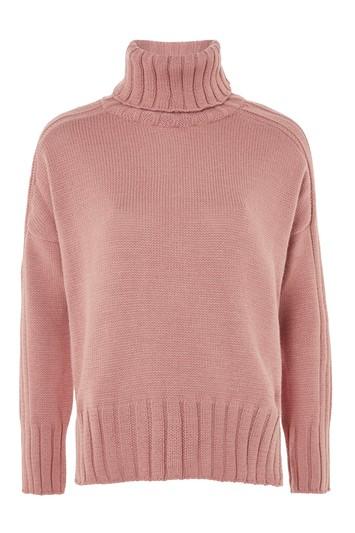 Topshop Saddle Shoulder Roll Neck Jumper