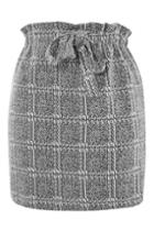 Topshop Textured Check Paperbag Mini Skirt
