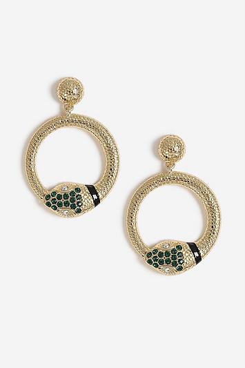 Topshop Snake Wrap Gem Hoop Earrings
