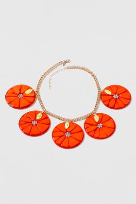 Topshop Oversized Orange Necklace