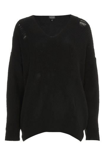 Topshop Longline Ladder Stitch Sweater