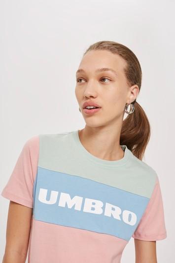 Topshop Colour Block Logo T-shirt By Umbro