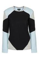 Topshop Tall Colourblock Textured Sweatshirt