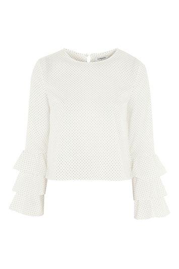 Topshop *ruffle Sleeve Blouse By Glamorous