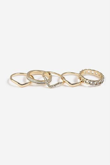 Topshop *crystal Multipack Rings