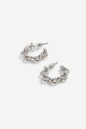 Topshop Mini Chain Hoop Earrings