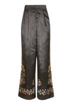 Topshop Satin Embroidered Trousers