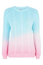 Topshop *ombre Dye Knitted Jumper By Glamorous