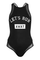 Topshop Lets Run Away Slogan Swimsuit