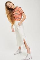 Topshop Split Hem Awk Cropped Jeans