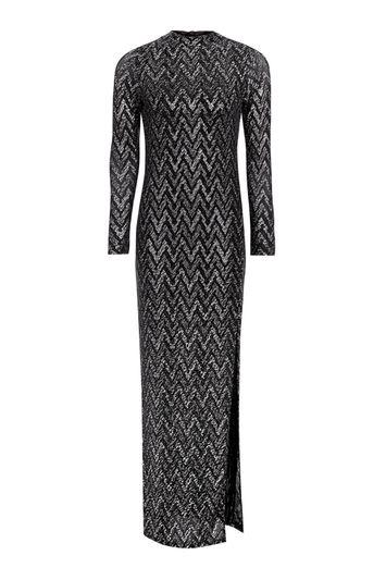 Topshop Glitter Thigh Split Dress