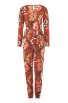 Topshop *printed Belted Jumpsuit By Glamorous