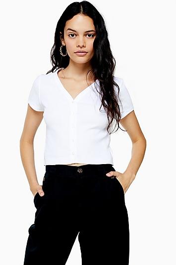 Topshop White Button Through Cardigan