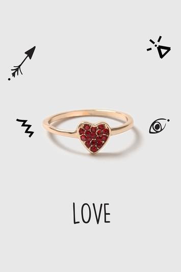 Topshop Love Heart Ring
