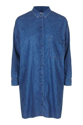 Topshop Moto Denim Clean Shirt Dress