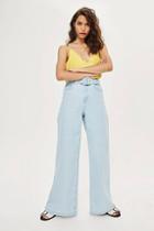 Topshop Self Belt Wide Leg Jeans