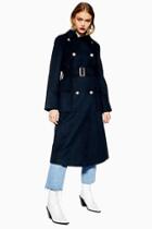 Topshop Navy Military Coat