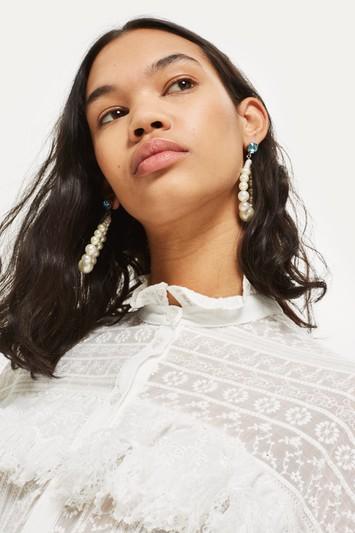 Topshop Fringe Trim Shirt